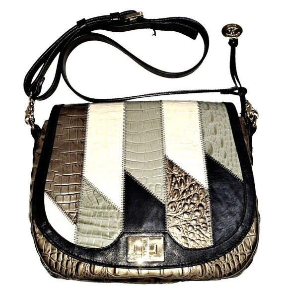 Brahmin Handbags - Brahmin Sonny Silversage Caspian Flap Crossbody Bag
